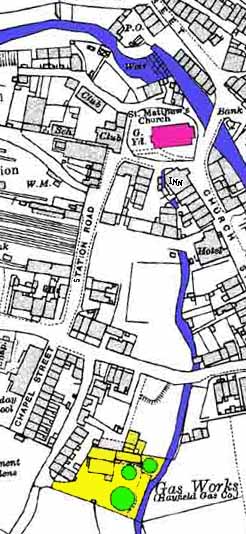 Map showing site of Gas Works